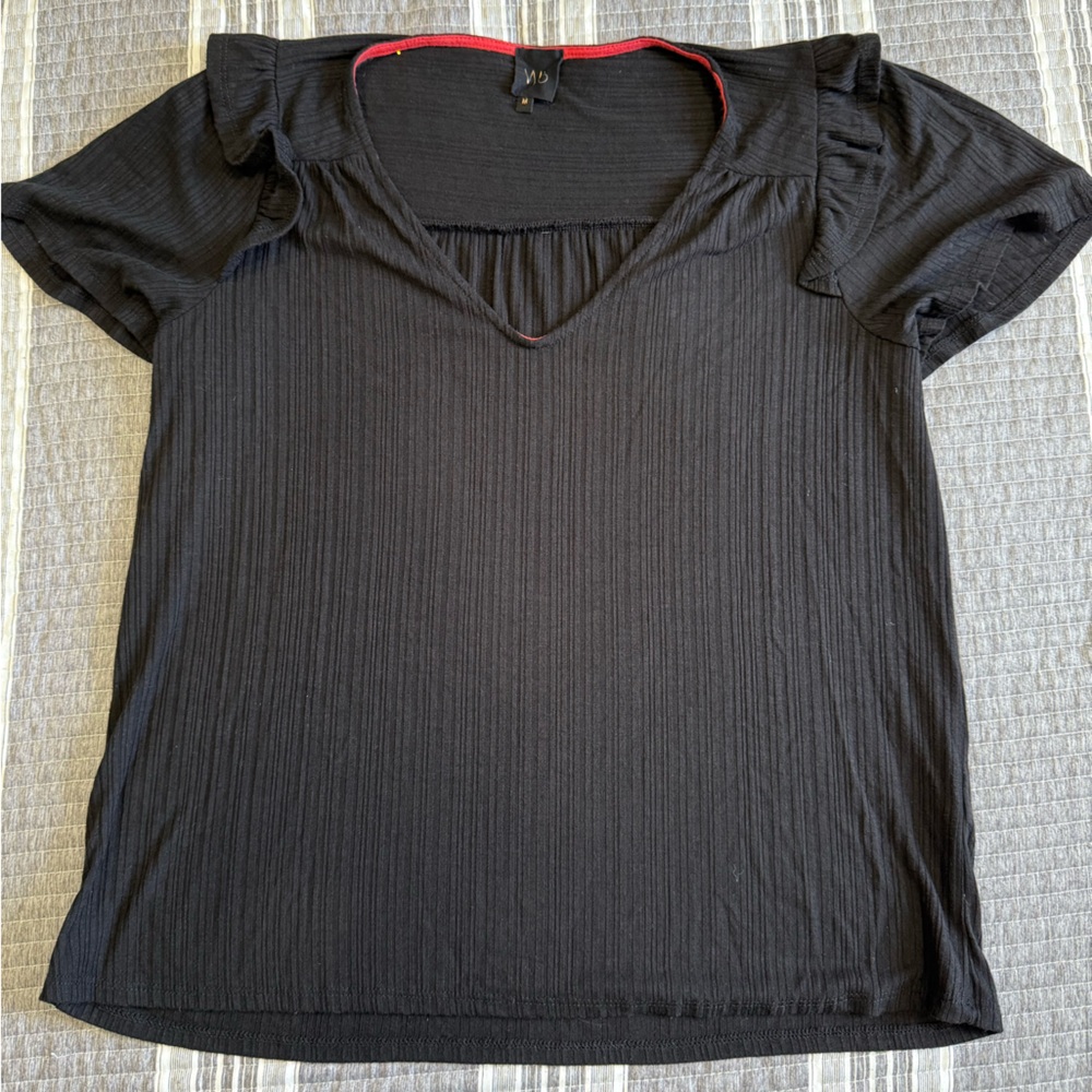 W5 Black Short Sleeve Women's Work Blouse